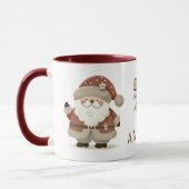 Schattige Kerstman & Striktekening Kerstnaam Mok (Links)