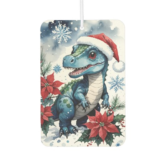 Schattige Kerstman T-Rex Santa Luchtverfrisser (Voorkant)