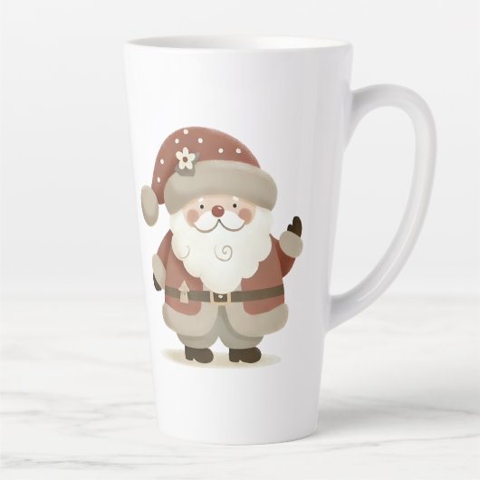 Schattige Kerstman & Tekening Kerstmis Latte Mok (Rechts)