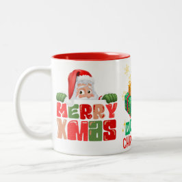 Schattige Kerstman Tweekleurige Koffiemok