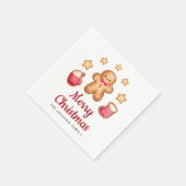 Schattige kerstman van gemberkoek Vrolijk Kerstfee Servet (Hoek)