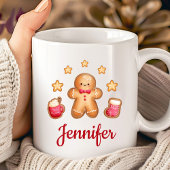 Schattige kerstman van peperkoek Kerstmis Koffiemok