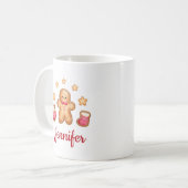 Schattige kerstman van peperkoek Kerstmis Koffiemok (Voorkant links)