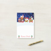 Schattige kerstman van peperkoek Trein Prettig ker Post-it® Notes (Op bureau)