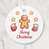 Schattige kerstman van peperkoek vrolijk kerstfees bedankjes labels (Voorkant)