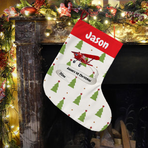 Schattige Kerstman & Vliegtuig,Eerste Kerstmis,Gep Grote Kerstsok