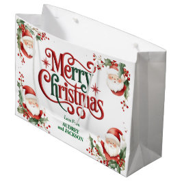 Schattige kerstman vrolijk kerstfeest groot cadeauzakje