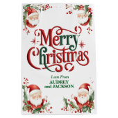 Schattige kerstman vrolijk kerstfeest medium cadeauzakje (Voorkant)