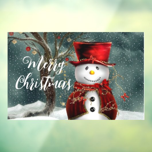Schattige Kerstman Winterse Sneeuwman Raamsticker (Vel 3)