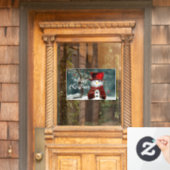 Schattige Kerstman Winterse Sneeuwman Raamsticker (Huis Deur)
