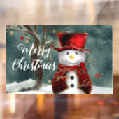 Schattige Kerstman Winterse Sneeuwman Raamsticker (Vel 2)