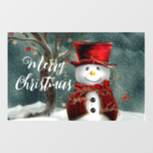 Schattige Kerstman Winterse Sneeuwman Raamsticker (Vel)