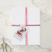 Schattige Kerstmanhoed Franse Bulldog Kerstmis Cadeaulabel (Met Touw)