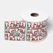 Schattige Kerstmannen Grosgrain Lint (Spoel)