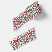 Schattige Kerstmannen Grosgrain Lint (Achterkant)