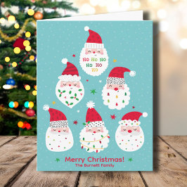 Schattige Kerstmannen met Festive Baarden Feestdagen Kaart