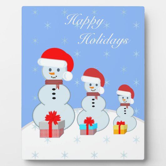 Schattige kerstmannen van sneeuw fotoplaat (Voorkant)