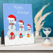 Schattige kerstmannen van sneeuw fotoplaat (Zijkant)