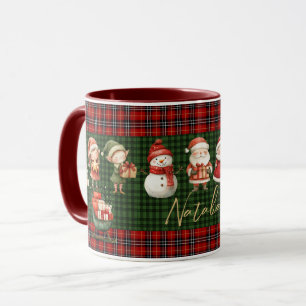 Schattige Kerstmannetjes Elfen Vrolijk Kerstfeest Mok