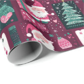 Schattige kerstmanpatroon cadeaupapier (Rol Hoek)