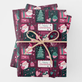 Schattige kerstmanpatroon inpakpapier vel