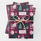 Schattige kerstmanpatroon inpakpapier vel (In situ)