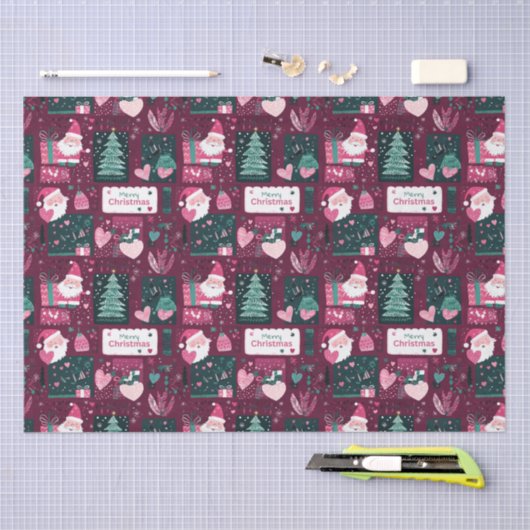 Schattige kerstmanpatroon tissuepapier (Craft)