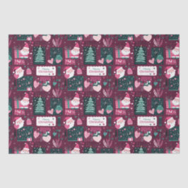 Schattige kerstmanpatroon tissuepapier