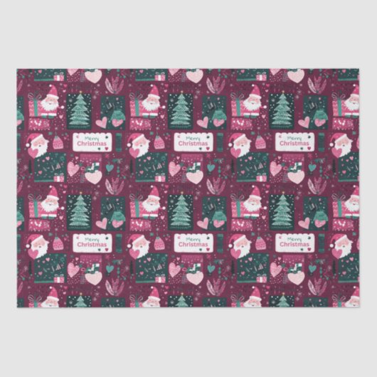 Schattige kerstmanpatroon tissuepapier (Voorkant)