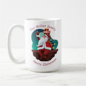 schattige kerstmantel op het dak van een vakantiem koffiemok (Links)