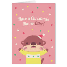 Schattige Kerstmis Als Geen Otter Pun Kerstkaart