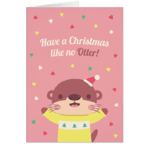 Schattige Kerstmis Als Geen Otter Pun Kerstkaart