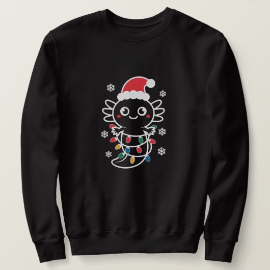 Schattige Kerstmis Axolotl Lichtjes Trui (Design voorkant)