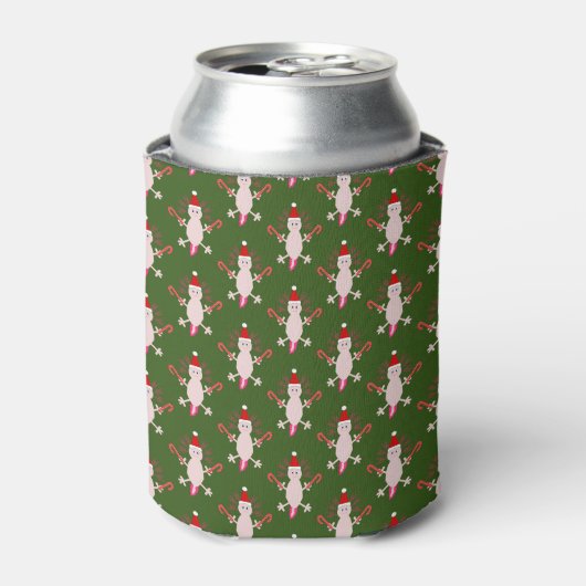 Schattige Kerstmis Axolotl Patterned Blikjeskoeler (Blikje Voorkant)