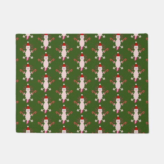 Schattige Kerstmis Axolotl Patterned Deurmat (Voorkant)