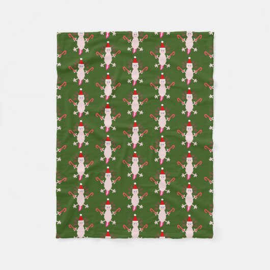 Schattige Kerstmis Axolotl Patterned Fleece Deken (Voorkant)