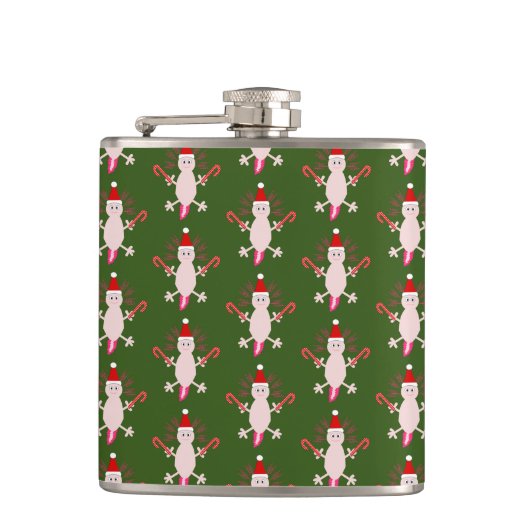 Schattige Kerstmis Axolotl Patterned Heupfles (Voorkant)