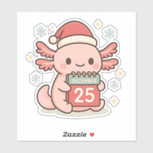 Schattige Kerstmis Axolotl Sticker | Kawaii Vakant