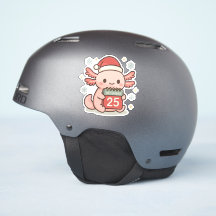Schattige Kerstmis Axolotl Sticker Kawaii Vakantie