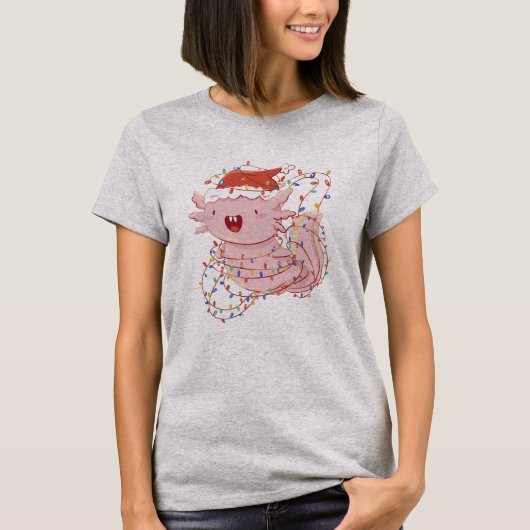 Schattige Kerstmis Axolotl T-shirt (Voorkant)