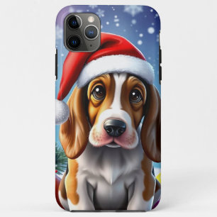 Schattige Kerstmis Basset Hond Speelse Vreugde Case-Mate iPhone Case