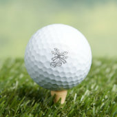 Schattige Kerstmis bel Lijn Kunst Knop Golfballen (Insitu Shirt)