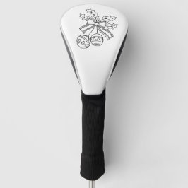 Schattige Kerstmis bel Lijn Kunst Knop Golfheadcover