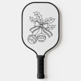 Schattige Kerstmis bel Lijn Kunst Knop Pickleball Paddle
