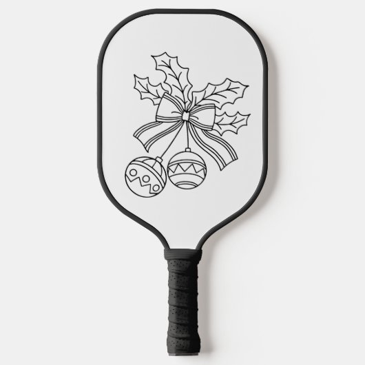 Schattige Kerstmis bel Lijn Kunst Knop Pickleball Paddle (Voorkant)