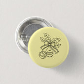 Schattige Kerstmis bel Lijn Kunst Knop Ronde Button 3,2 Cm (Voorkant /achterkant)