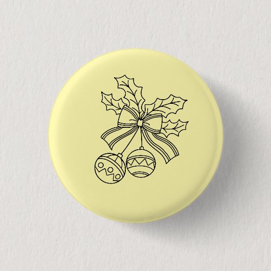 Schattige Kerstmis bel Lijn Kunst Knop Ronde Button 3,2 Cm (Voorkant)