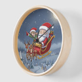 Schattige Kerstmis Chibi Kerstman en Elf Klok (Hoek)
