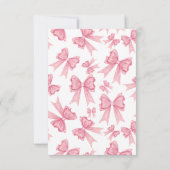 Schattige Kerstmis Coquette Roze Strik Bruidsdouch Bedankkaart (Achterkant)