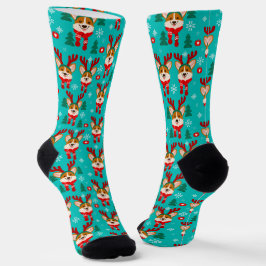 Schattige Kerstmis Corgi Hond  Sokken
